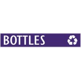 Outdoor Recycling Decal for GeoCube Recycling Receptacle - White on Clear, “BOTTLES”